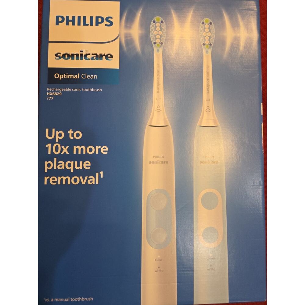 Philips Sonicare Optimal Clean Rechargeable Sonic Toothbrush Set of 2 HX6829/77
